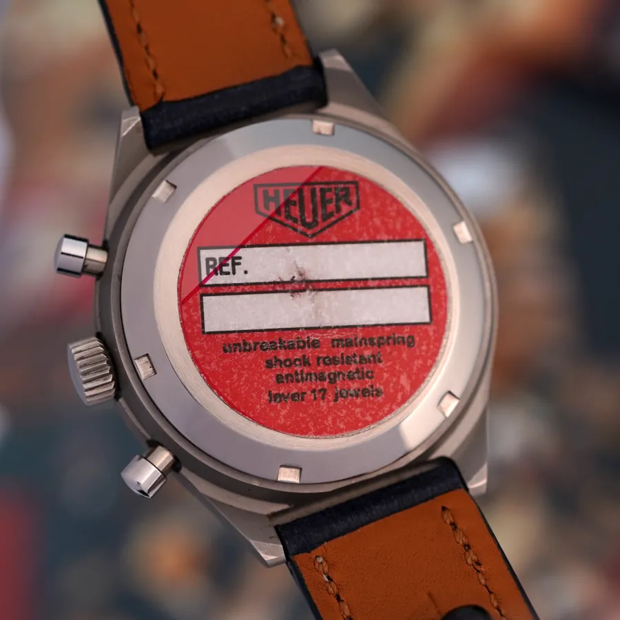 Heuer Chronograph 1589B NOS - original Heuer sticker on the back