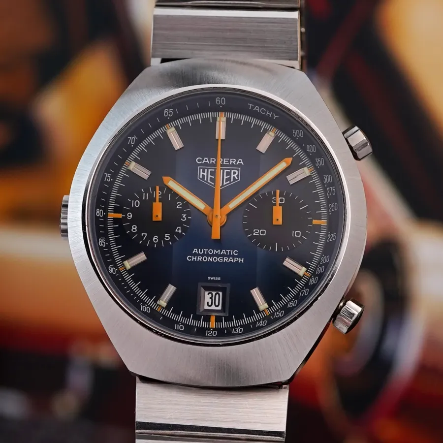 Heuer Carrera 110.573 Blue - ausgefallene Vintage-Carrera aus dem Jahr 1974