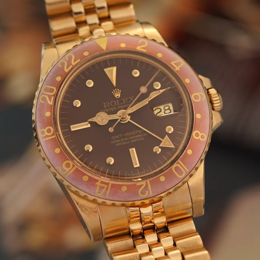 Rolex GMT Master 1675/8 Jubilee Bracelet - originale, ins Pink verblichene Lünette