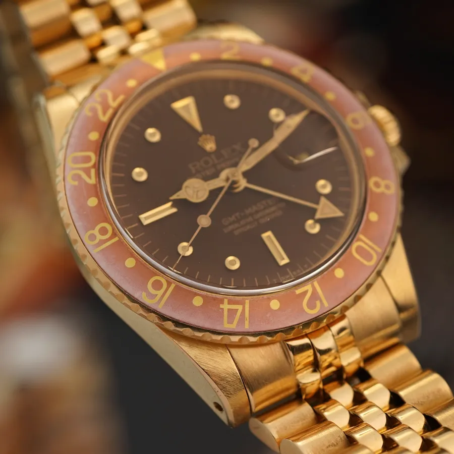 Rolex GMT Master 1675/8 Jubilee Bracelet - massives 18k Gelbgold Gehäuse