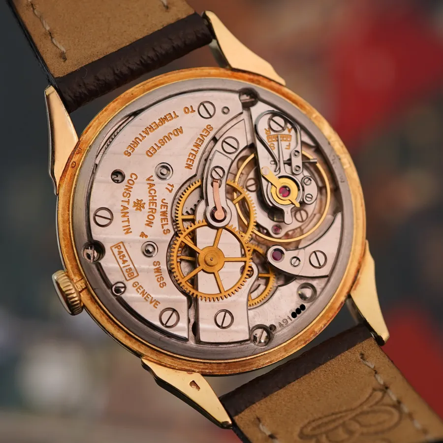 Vacheron Constantin 4418 - Flame Lugs - deep gold hallmark, hand-wound caliber P454/5B