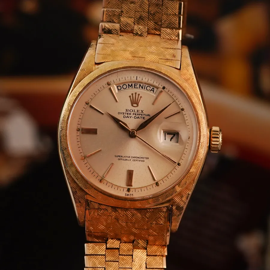 Rolex Day-Date 1806 Rose Gold - Florentine Finish - spectacular and very rare Day-Date reference 1806 from 1962