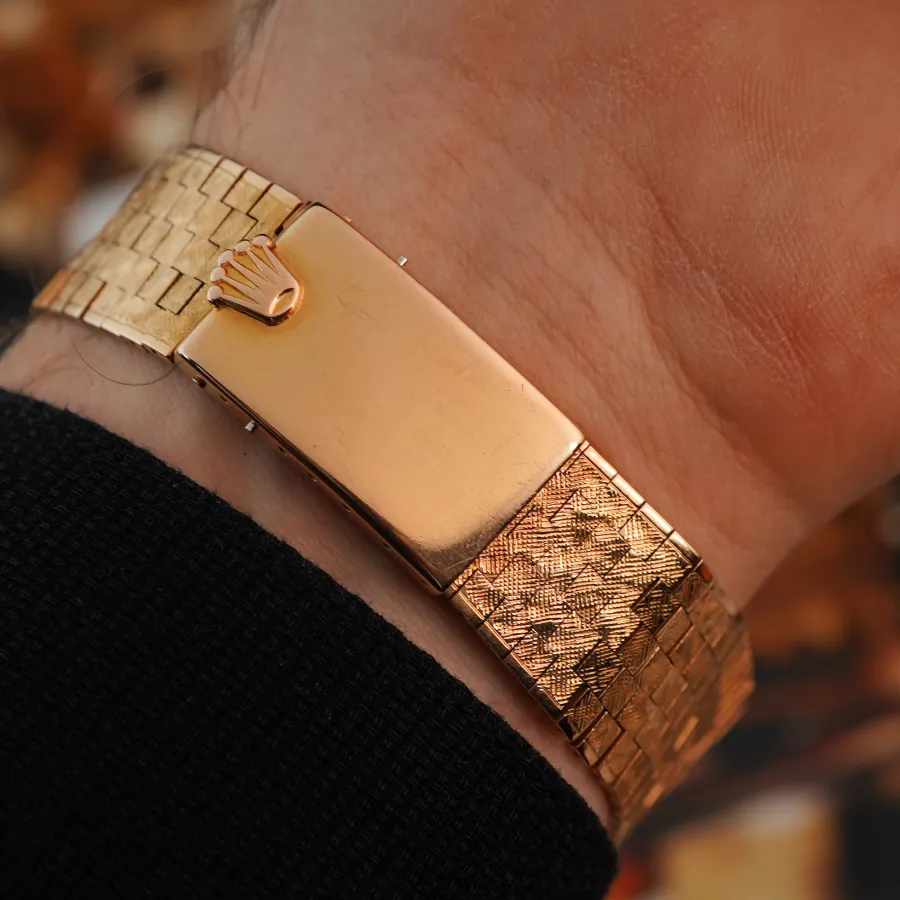 Rolex Day-Date 1806 Rose Gold - Florentine Finish - ultra rare 18k rose gold brick bracelet with florentine finish