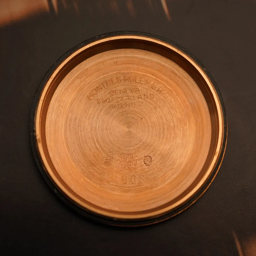Rolex Day-Date 1803 Rotgold - korrekte Gravuren inklusive Goldpunzen und Referenznummer im Boden
