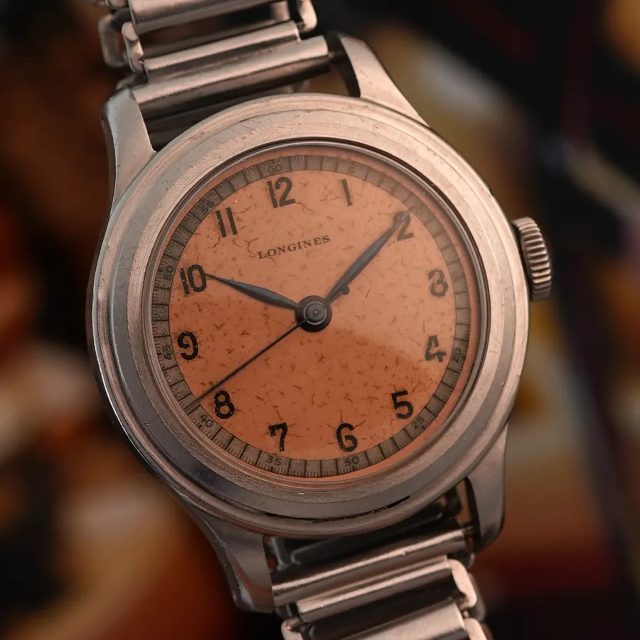 Longines Tre Tacche 22243 Salmon Dial - ultra rare salmon dial with fantastic even patina