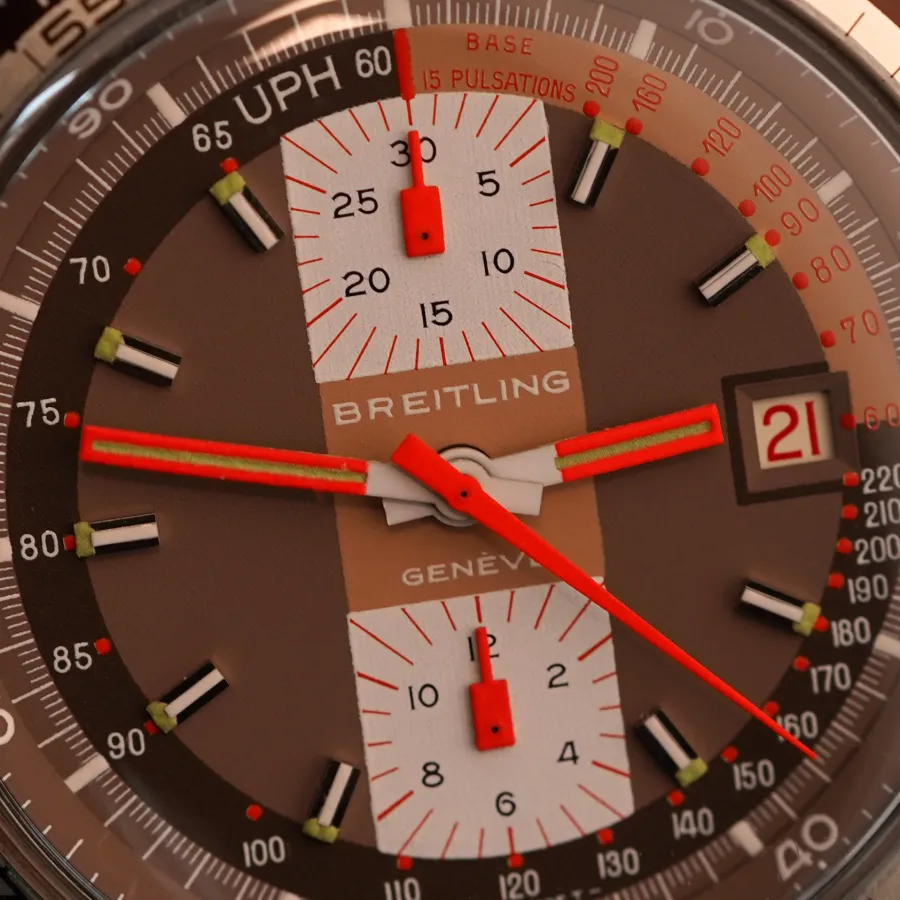 Breitling Bullhead 7101 Manual Wind - multiscale dial with warm brown colors