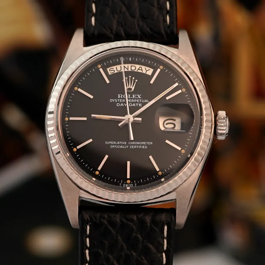 Rolex Day-Date 1803 Black Dial - Original Papers - wunderschönes schwarzes Zifferblatt