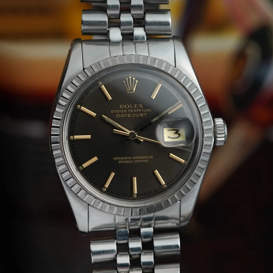 Rolex Datejust 1603 Olive Gray Dial - engine turned Lünette