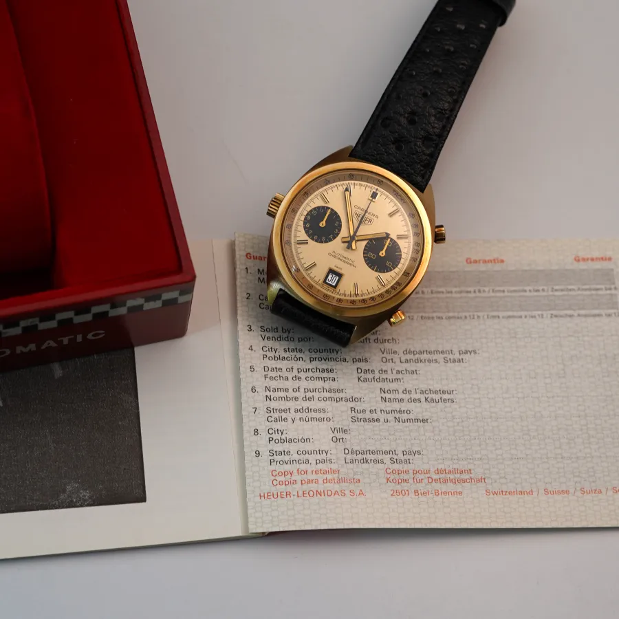 Heuer Carrera 1158 CHN - NOS - originale Heuer Papiere (Blanko)
