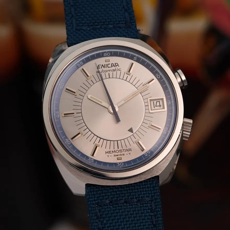 Enicar Memostar 298-01-01 Alarm - 39 mm stainless steel case