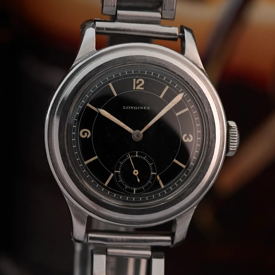 Longines Tre Tacche 5182 Black Dial - rare vintage Longines with a black dial form the 1940s