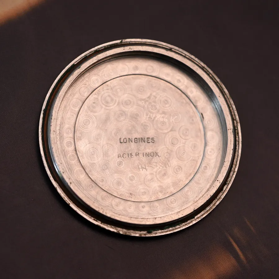 Longines Tre Tacche 5182 Black Dial - Longines Acier Inox inside the back