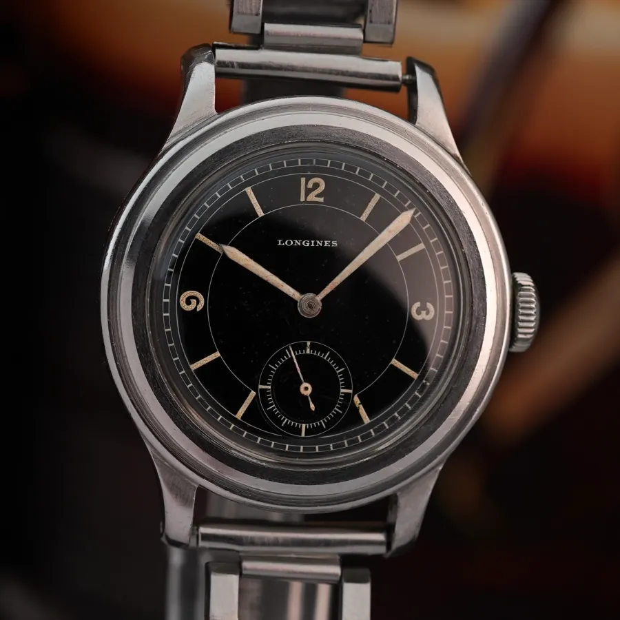 Longines Tre Tacche 5182 Black Dial - seltene Vintage Longines mit schwarzem Zifferblatt aus den 1940er Jahren