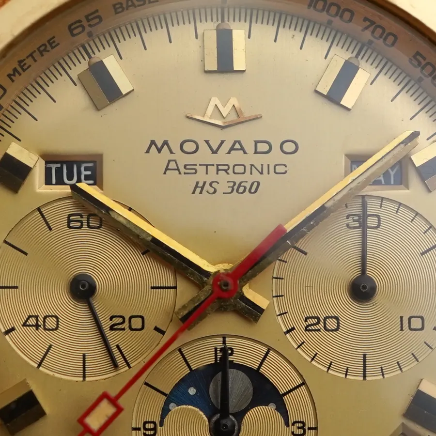 Movado Astronic HS360 30.0010.436 - 18k Gold - champagne dial in fantastic condition