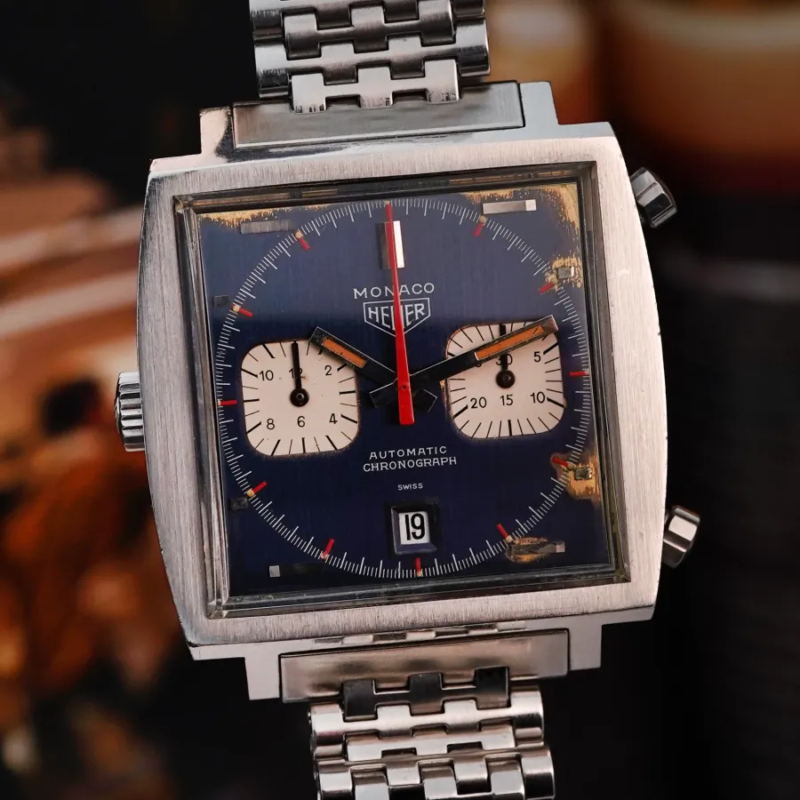 Heuer Monaco 1133B Transitional - Patina - quadratisches Gehäuse
