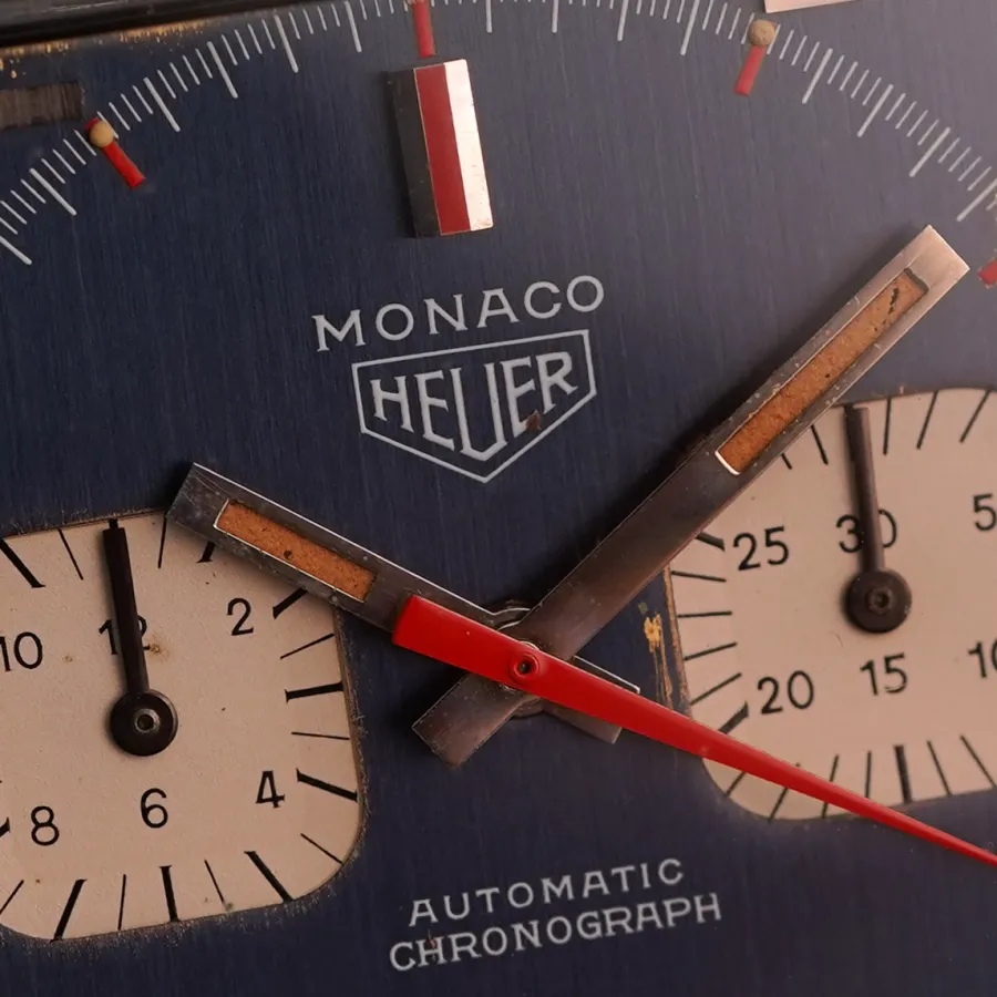 Heuer Monaco 1133B Transitional - Patina - originale Leuchtmasse