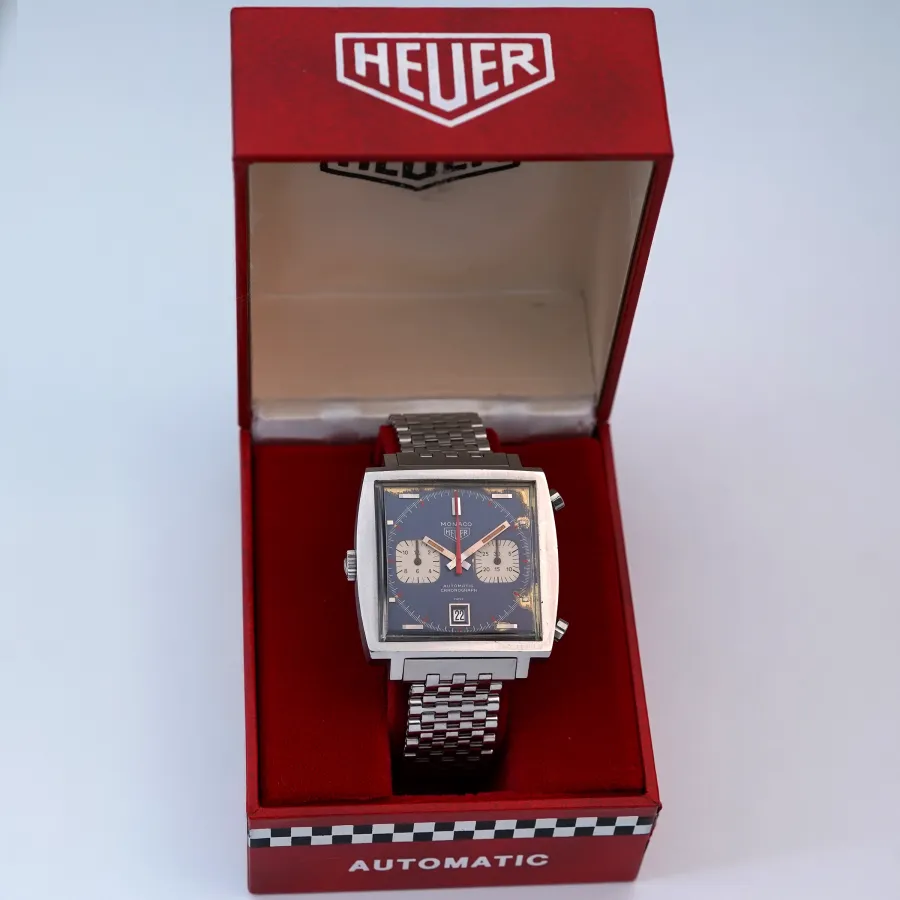 Heuer Monaco 1133B Transitional - Patina - originale Heuer Racing Box