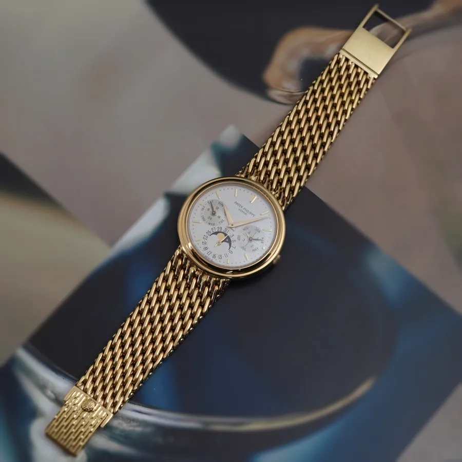 Patek Philippe Ewiger Kalender 3945/1 Original Accessories - originales Goldnetzarmband