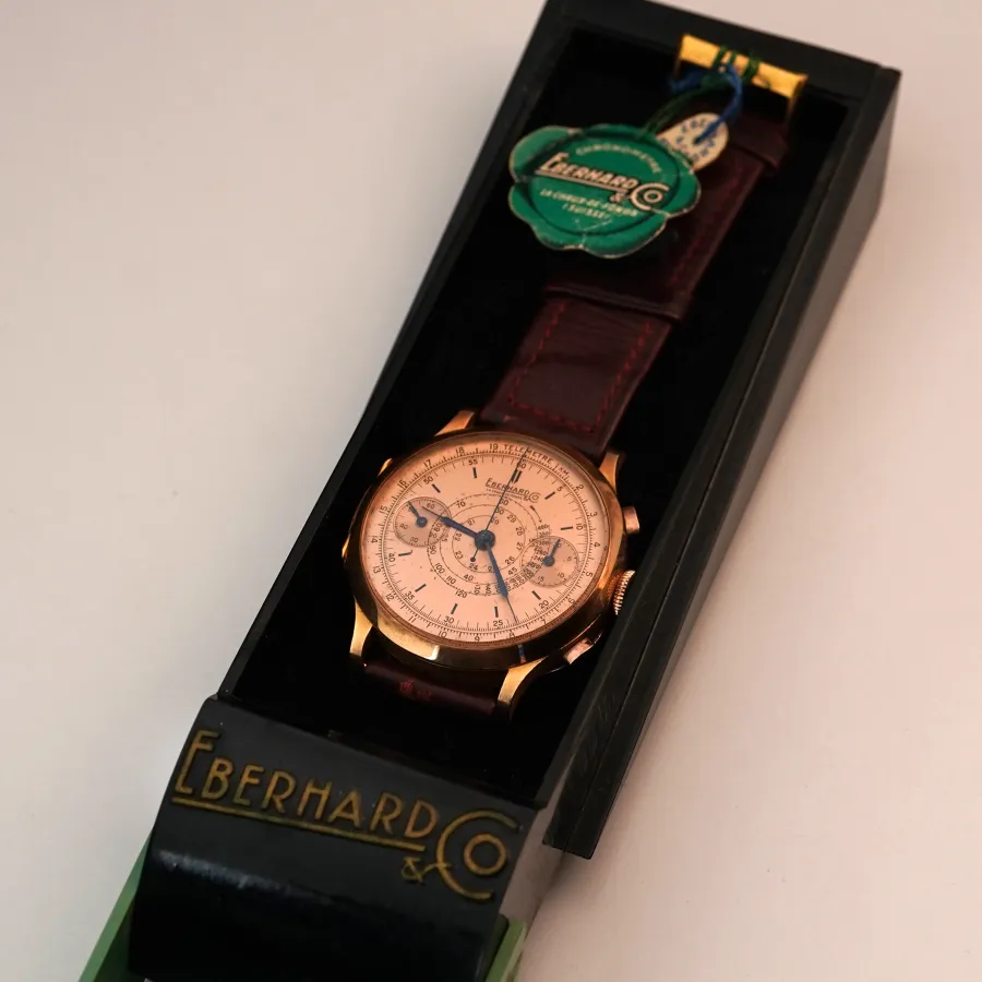Eberhard Pre Extra Fort Pink Gold Salmon Dial NOS - originale Box
