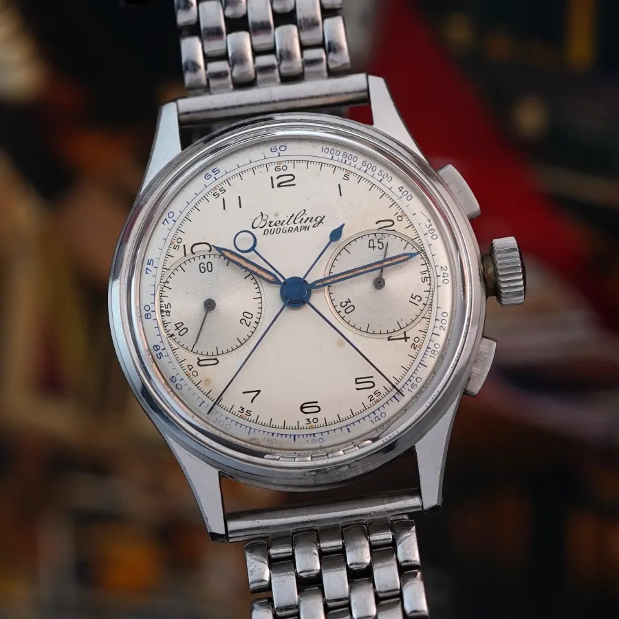 Breitling Duograph 762 Split Seconds Chronograph - 36 mm case, blue-metallic hands