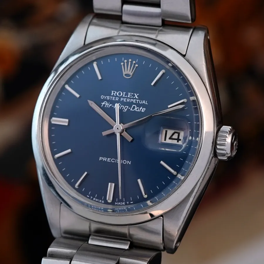 Rolex Air-King Date 5700 Blue Dial - 35 mm Edelstahlgehäuse