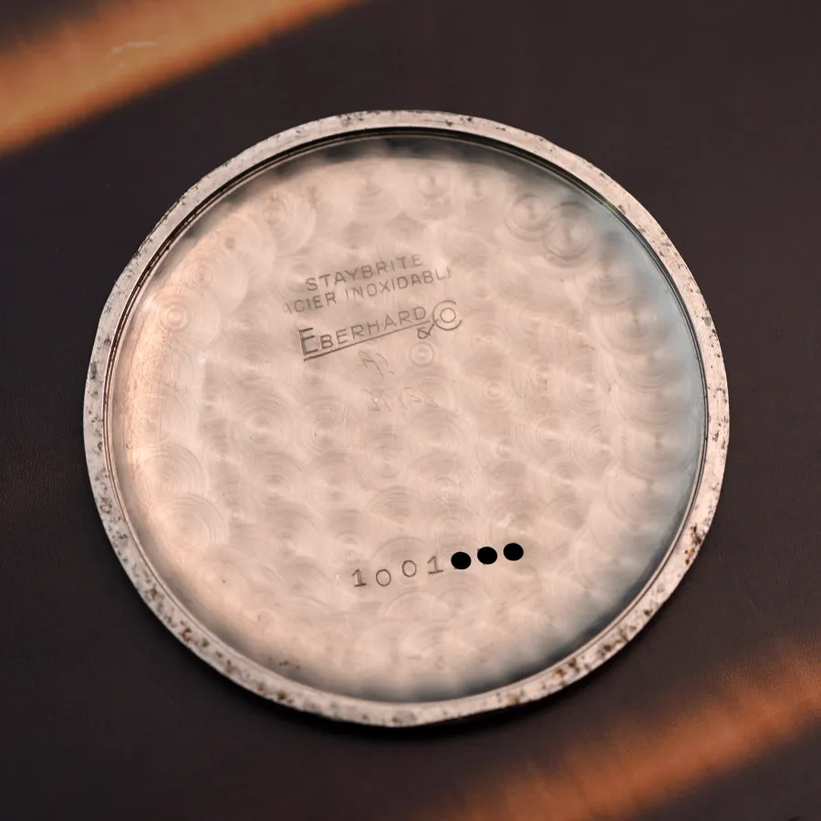 Eberhard Pre Extra Fort Tropical Dial - case number inside the back