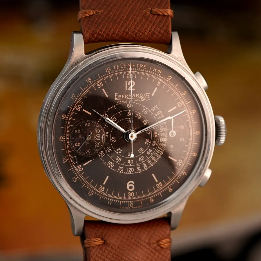 Eberhard Pre Extra Fort Tropical Dial - elegant hands