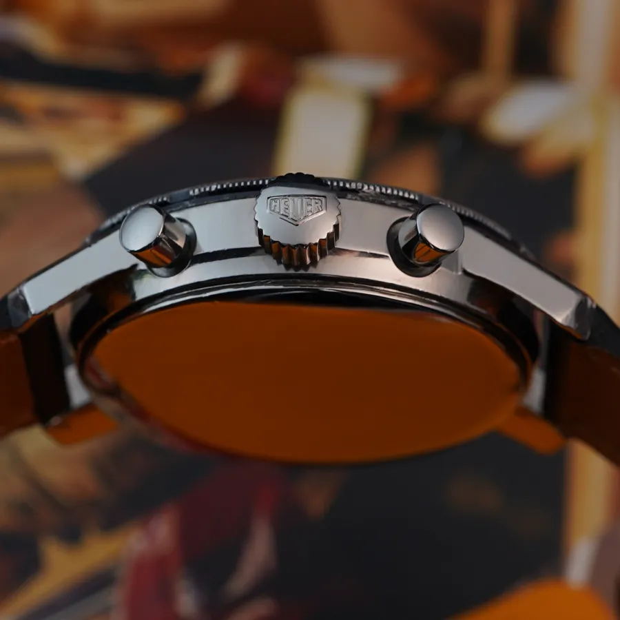 Heuer Autavia 2446C Reverse Panda Dial - originale Krone und Chronographendrücker