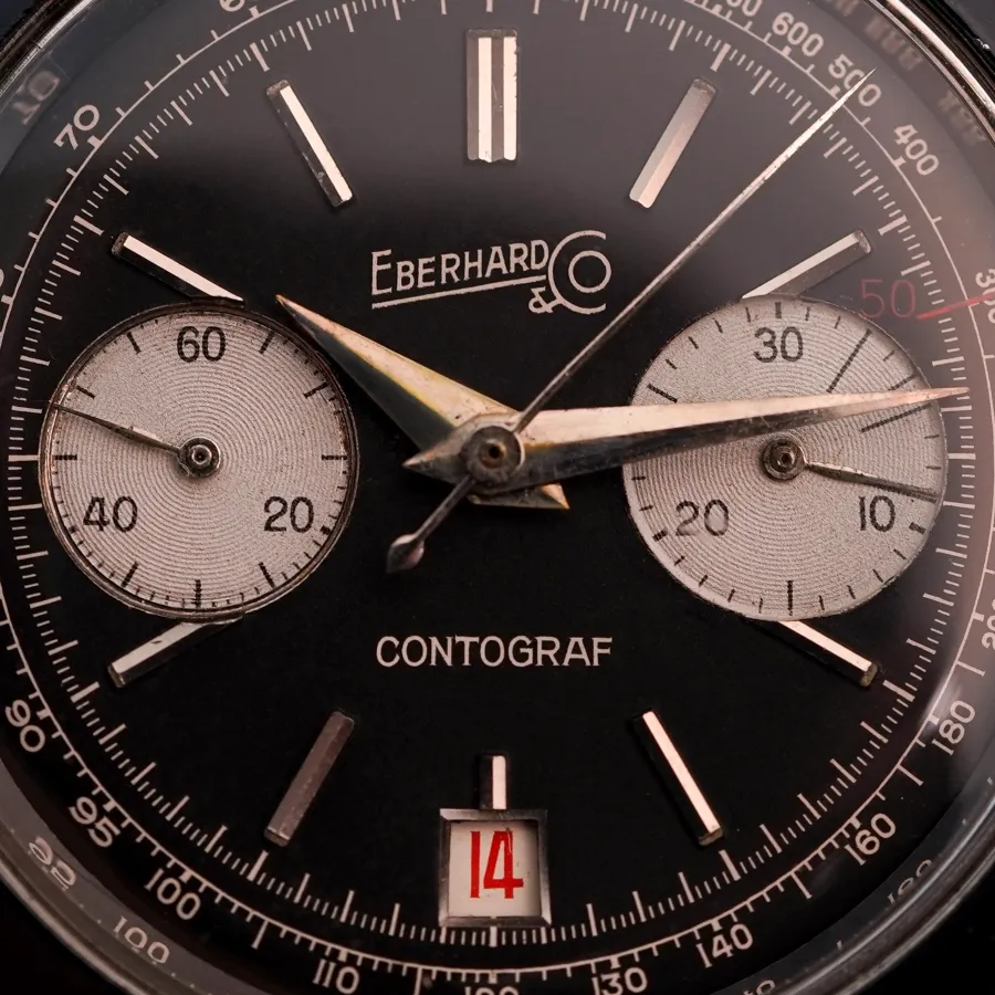 Eberhard Contograf 14901 Roulette Date - reverse panda dial in excellent condition
