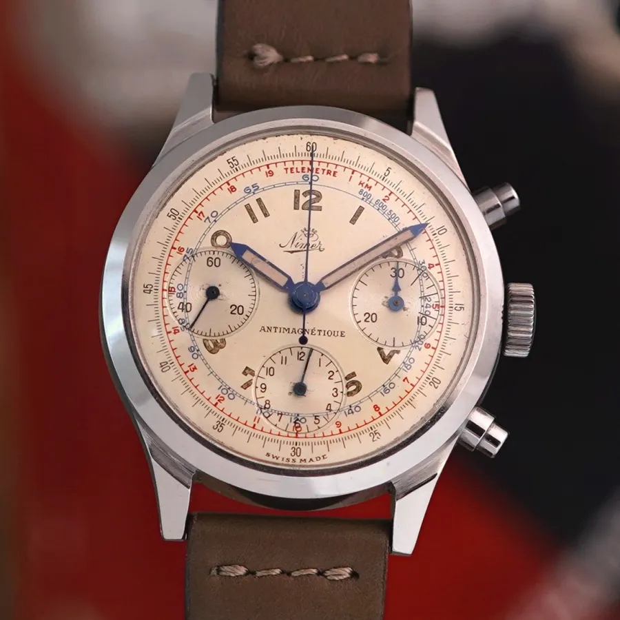 Nimer Chronograph 2705 Valjoux 71 Spillman Case 38mm - rare 50s chrono