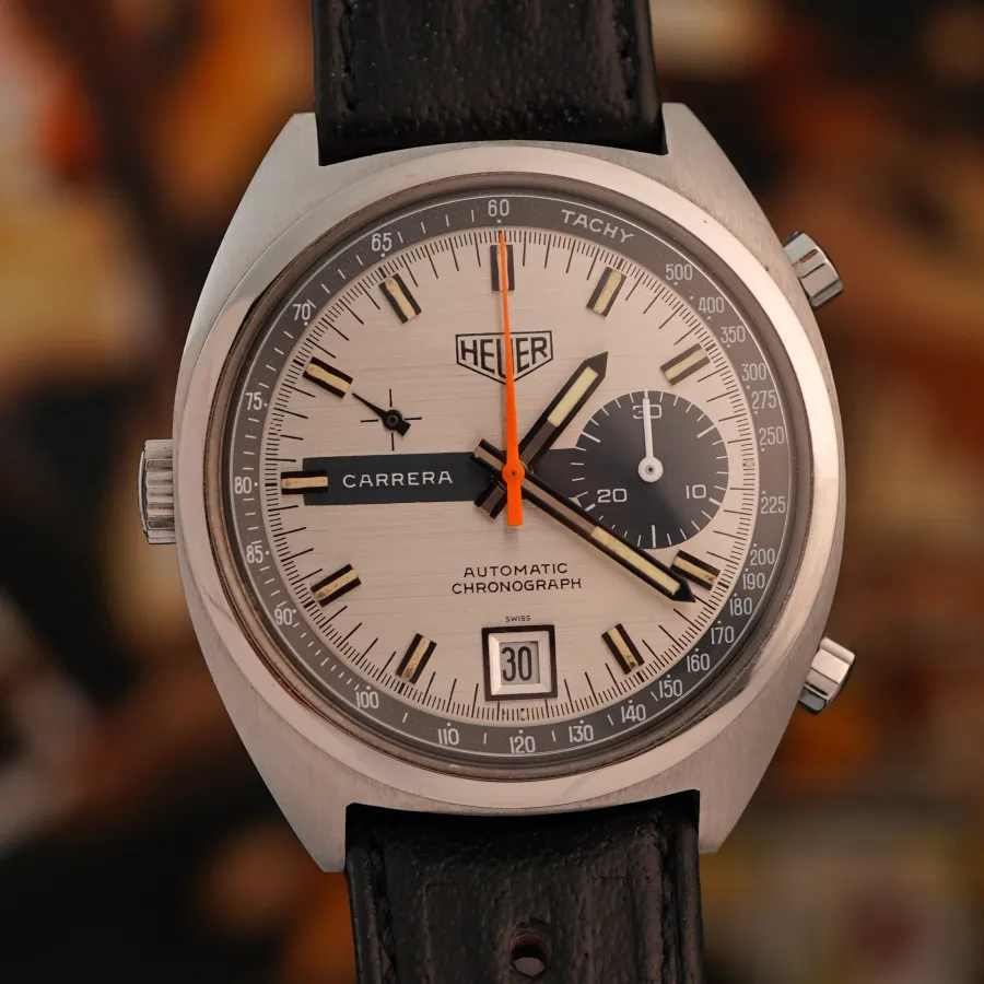 Heuer Carrera 1553 S - 39 mm cushion shaped case