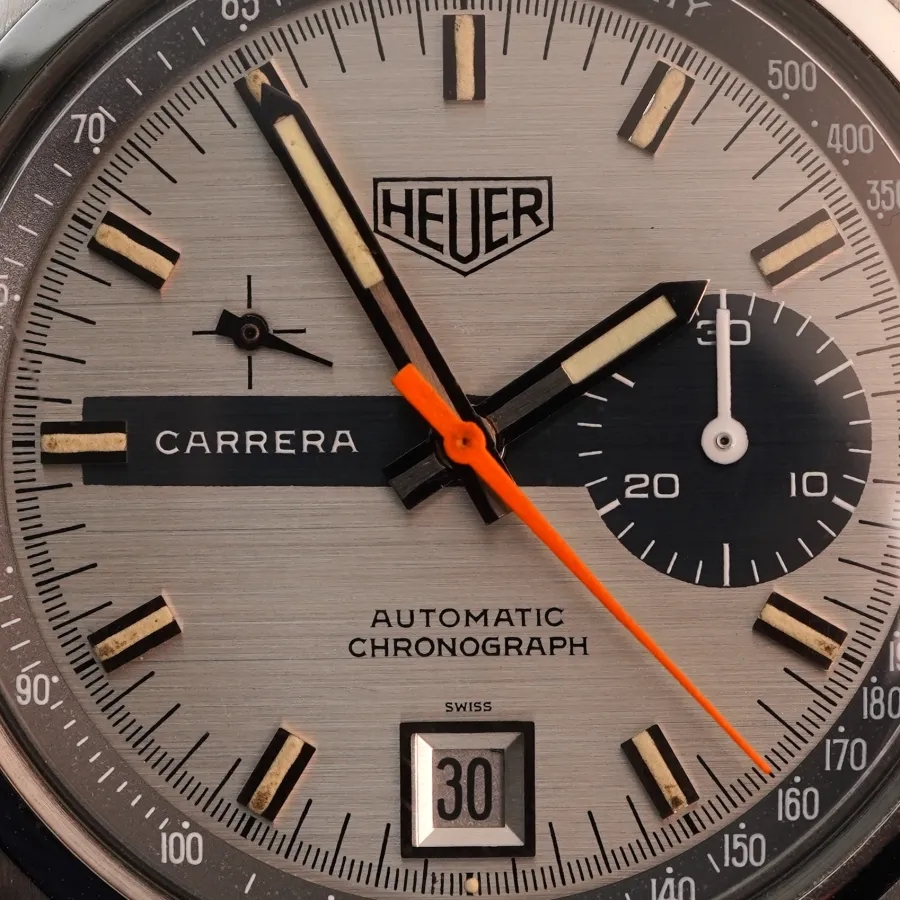 Heuer Carrera 1553 S - flawless silver dial