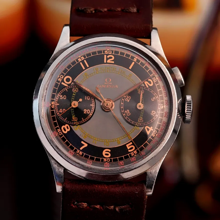 Omega Monopusher Chronograph Cal. 28.9 CHRO - Multicolor - a rare Omega from the 1940s with a spectacular dial