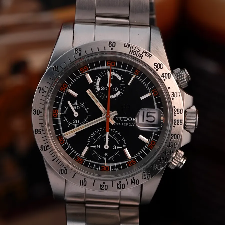 Tudor Oysterdate 94300 Monte-Carlo - exotic Monte Carlo dial with orange accents
