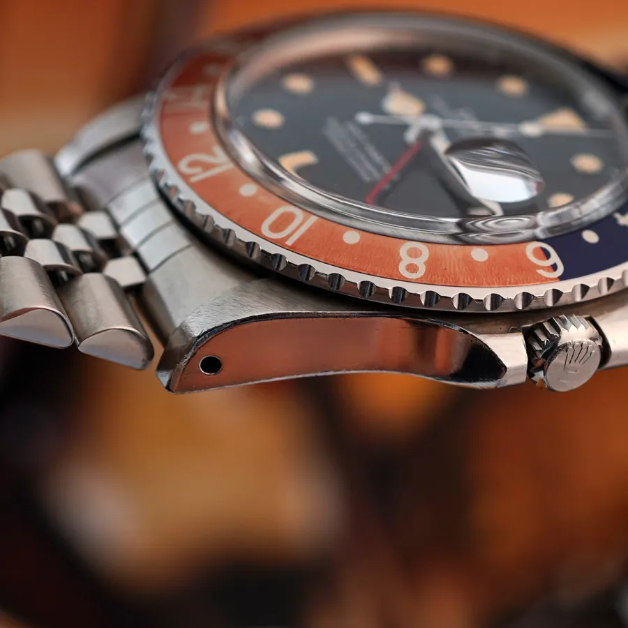 Rolex GMT Master 16750 Faded Pepsi Bezel - getragen, aber unpoliert - ein Zustand, den Vintage-Sammler lieben