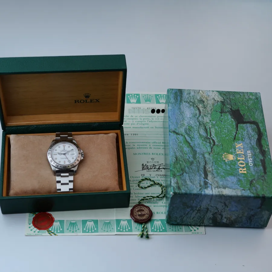 Rolex Explorer 16570 Chicchi di Mais - Box and Papers - originales Zubehör
