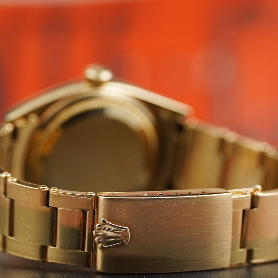 Rolex Day-Date 6611B Matt Gray Dial - D'Agosto Bracelet - rare riveted solid gold oyster bracelet