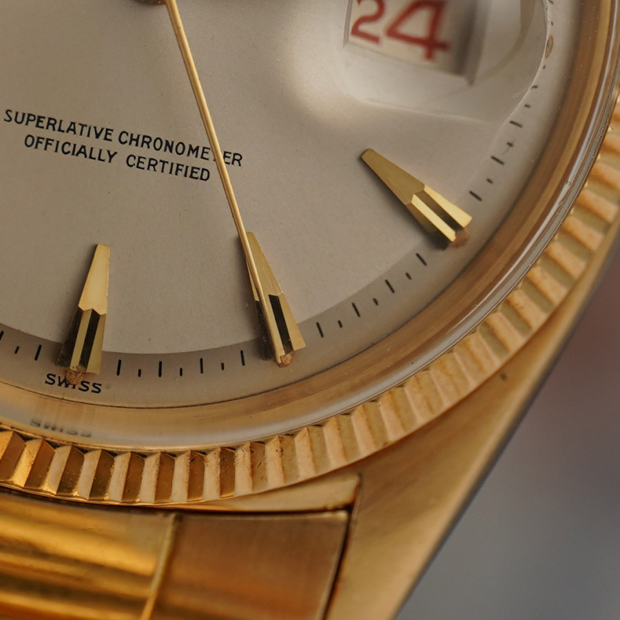 Rolex Day-Date 6611B Matt Gray Dial - D'Agosto Bracelet - beautiful design of the indicies