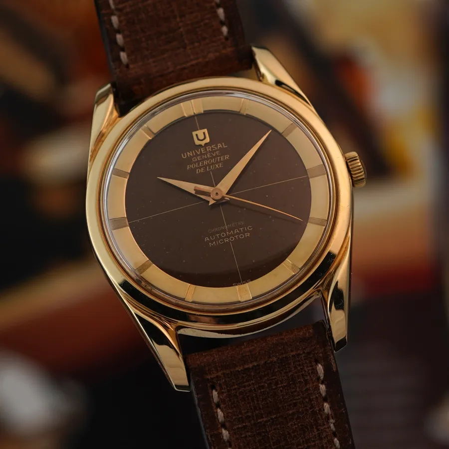 Universal Genève Polerouter De Luxe 10357/3 CHRONOMETER - 18k Gelbgold Gehäuse
