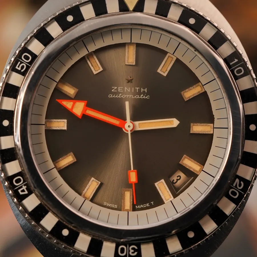 Zenith Diver A3637 "Zebra" - Gay-Frères Bracelet - athracite gray dial with original tritium lume