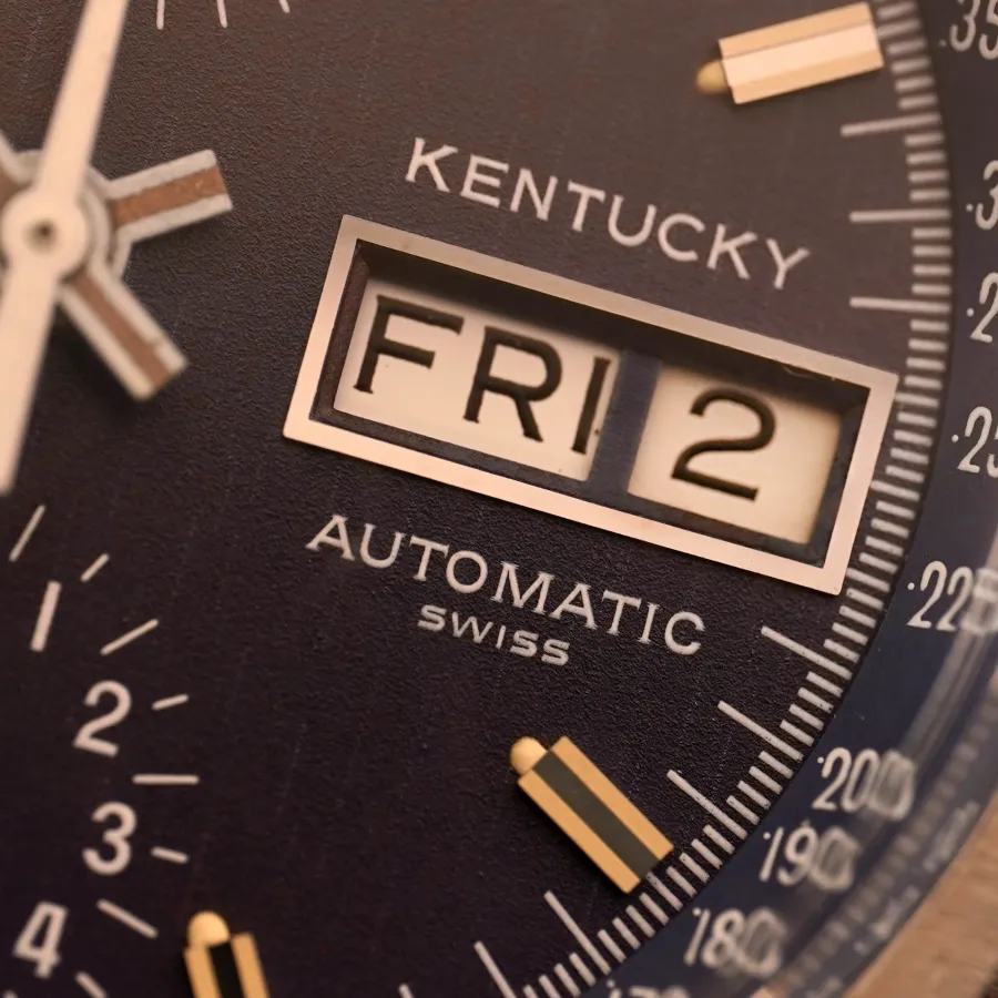 Heuer Kentucky 750.703 Blue Dial - Wochentag und Datum mit Schnellverstellung