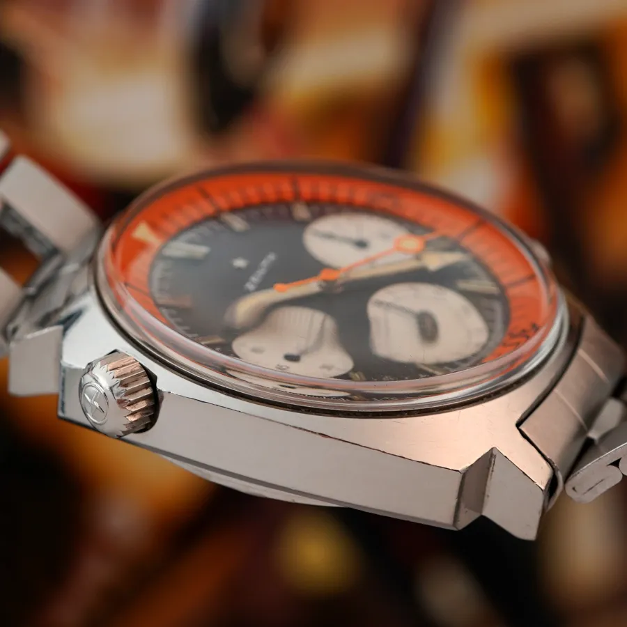 Zenith Super Sub Sea A3736 Orange Bezel - unpolished case, NATO star crown for rotating the inner bezel