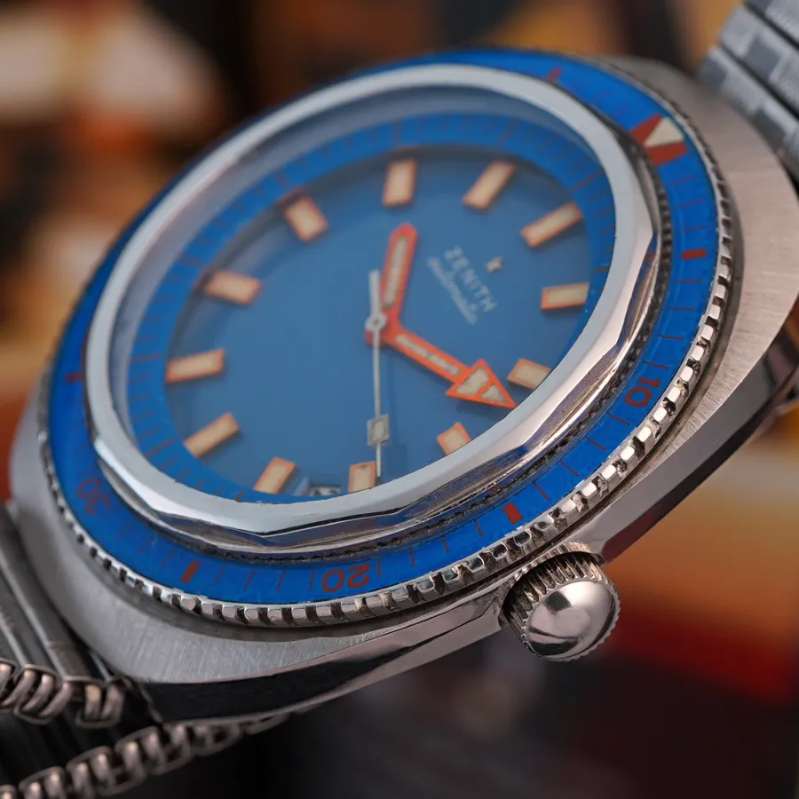 Zenith Diver A3637 Big Sea Blue - crisp bezel, screw-down crown