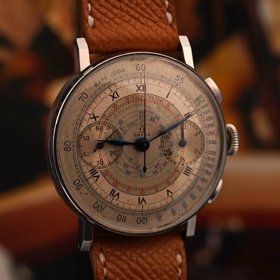 Omega Chronograph CK2393 Multicolor Dial Olive Pushers - Two-Tone Zifferblatt