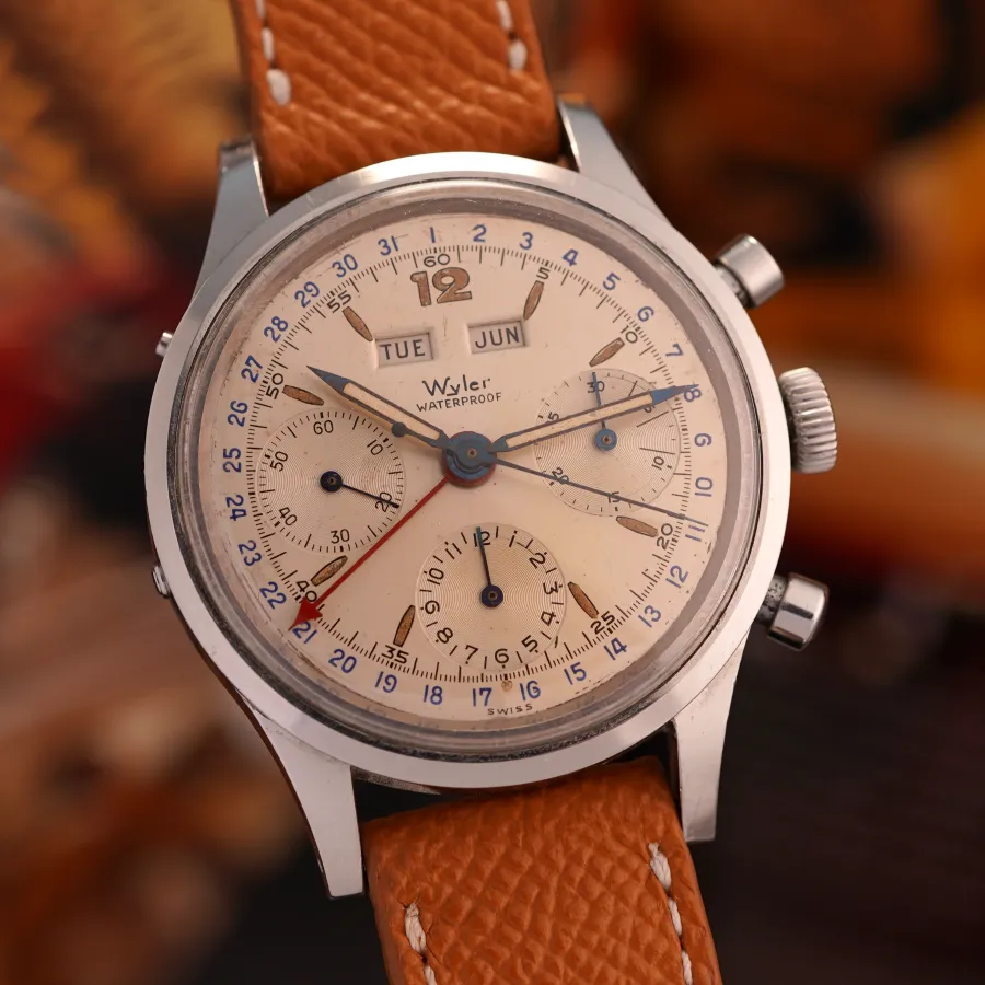 Wyler Triple Calendar Chronograph Waterproof - 36,5 mm Gehäuse