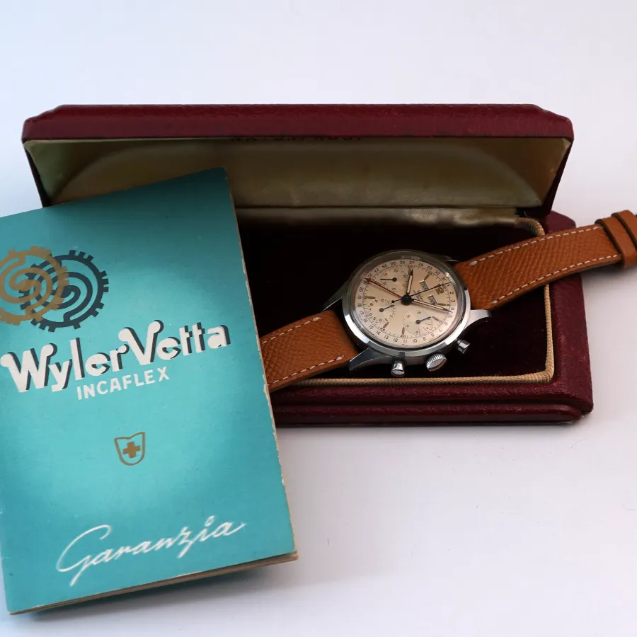 Wyler Triple Calendar Chronograph Waterproof - originale Box und Garantie unterstreichen die außergewöhnliche Sammlerqualität