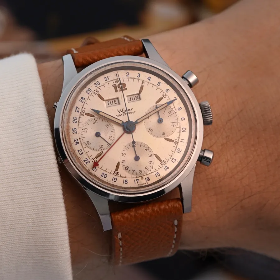 Wyler Triple Calendar Chronograph Waterproof - klassische Eleganz eines der seltensten Wyler-Chronographen der 1950er-Jahre