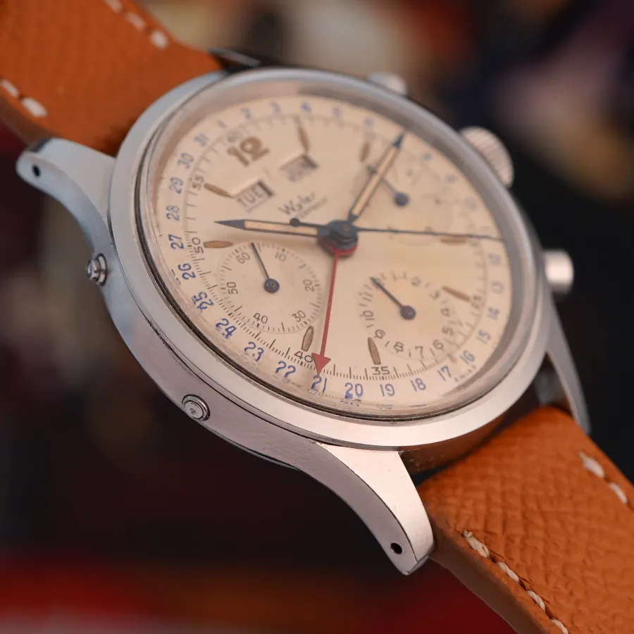 Wyler Triple Calendar Chronograph Waterproof - intakte, unpolierte Kanten