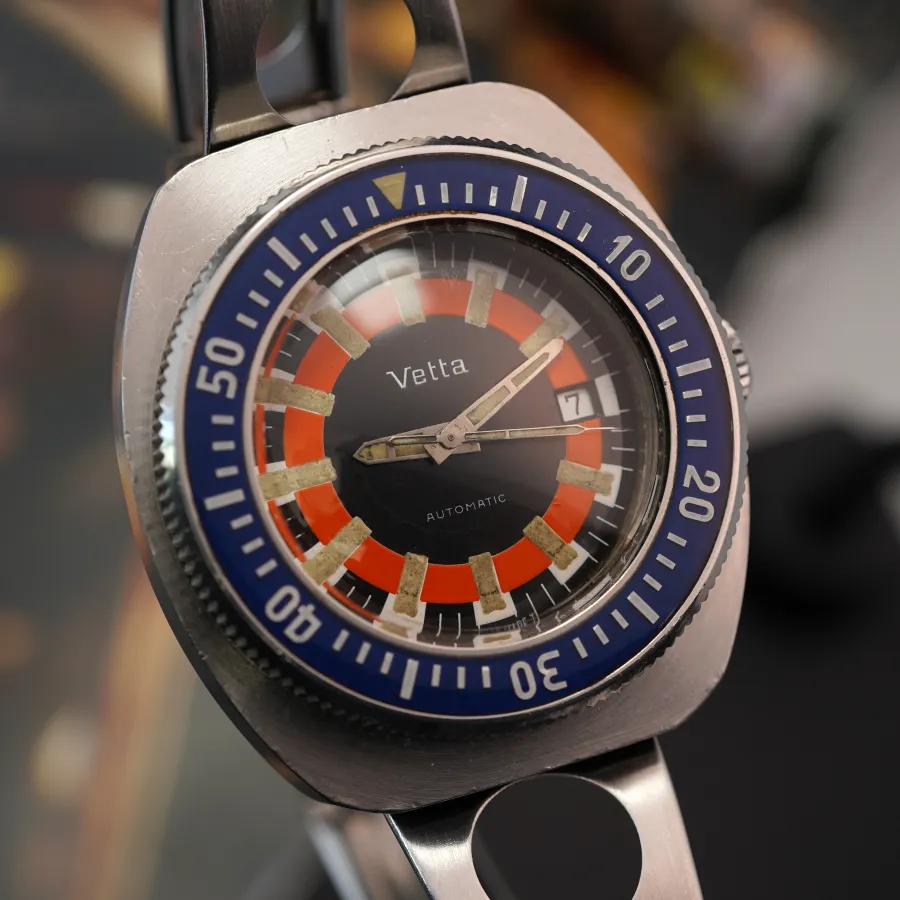 Vetta Swissstar Diver 1000m Bakelite Bezel - blaue Bakelit-Lünette