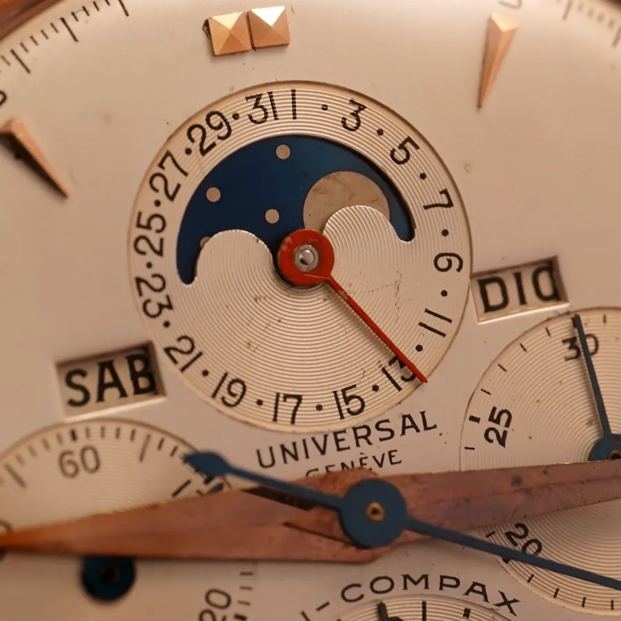 Universal Genève Tri-Compax 12285 Full Calendar Pink Gold - original creamy dial in fantastic condition